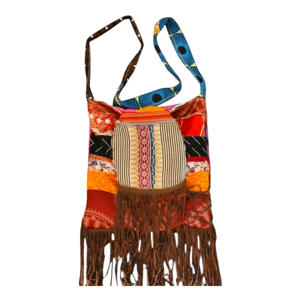 Colorful Patchwork Fringe Bag